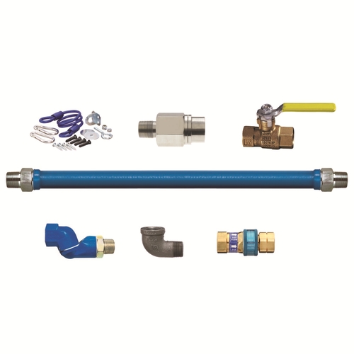 Dormont 1675KITS36EFV 36" Blue Hose Moveable 3/4" Gas Connector Hose Kit