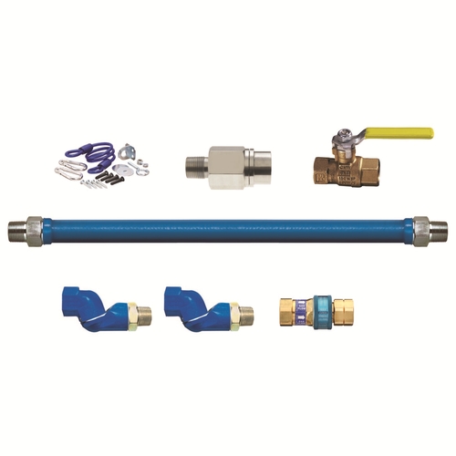 Dormont 1675KIT2S48EFV 48" Blue Hose Moveable 3/4" Gas Connector Hose Kit