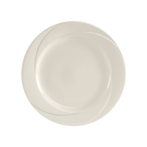 Tuxton China Inc ASU-008 San Marino 11-5/8" Pearl White Round Wide Rim Plate - 1 Doz