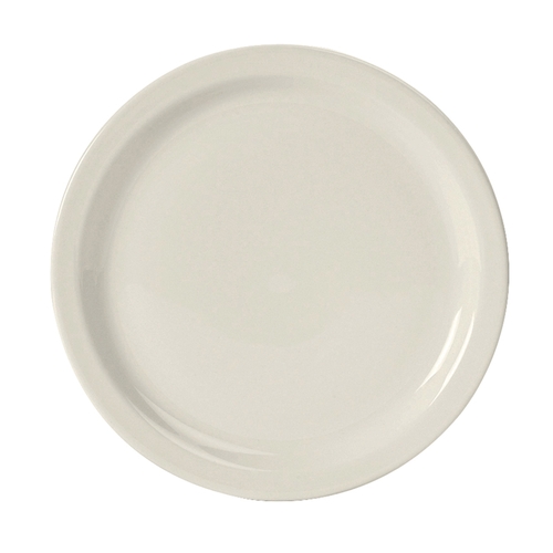 Tuxton China Inc ATU-005 AlumaTux 9" Pearl White Round Ceramic Plate - 2 Doz