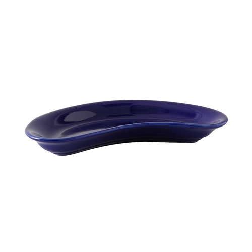 Tuxton China Inc BCZ-0862 DuraTux 8-3/4" x 4-1/8" Cobalt Ceramic Crescent Plate - 1 Dz