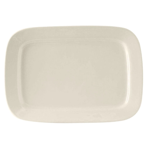 Tuxton China Inc BEH-170A DuraTux 17" x 11.75" Amr White/Eggshell Ceramic Plate - 4 EA