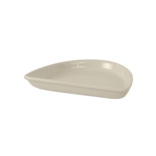 Tuxton China Inc BEZ-0702 DuraTux 7" x 5" Amr White/Eggshell Half Moon Dish - 2 Doz 