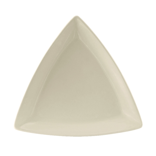 Tuxton China Inc BEZ-0908 DuraTux 9" Amr White/Eggshell Triangular Plate - 1 Doz 