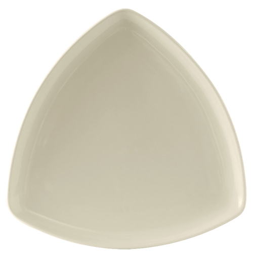 Tuxton China Inc BEZ-1177 DuraTux 11-7/8" Amr White/Eggshell Triangular Plate - 1 Doz 