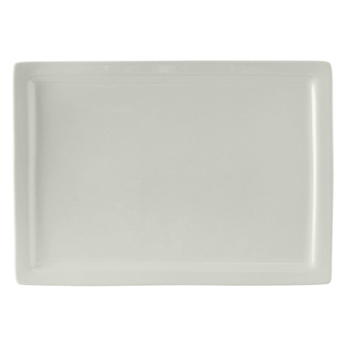 Tuxton China Inc BWH-1544 DuraTux 15-1/2" x 8-1/2" White Ceramic Plate - 6 per Case
