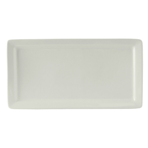 Tuxton China Inc BWH-1547 DuraTux 15-1/2" x 8" White Ceramic Plate - 6 per Case