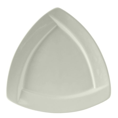 Tuxton China Inc BWZ-102J DuraTux 10-1/8" White Ceramic Triangular Plate - 1 Doz