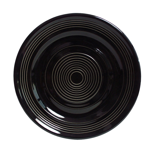 Tuxton China Inc CBA-090 Concentrix 9" Black Ceramic Round Plate - 2 Doz
