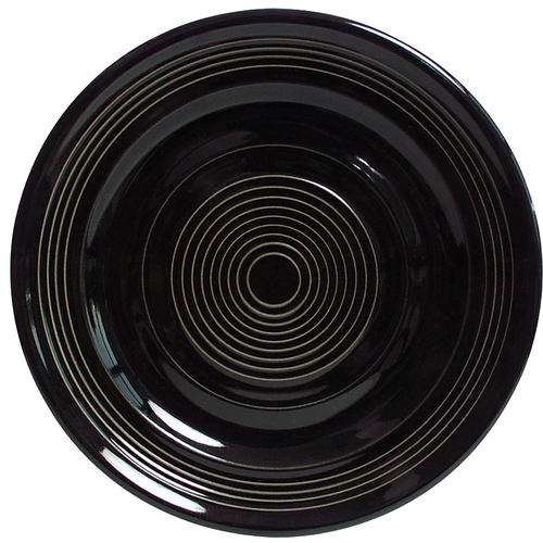 Tuxton China Inc CBA-120 Concentrix 12" Black Ceramic Round Plate - 6 per Case