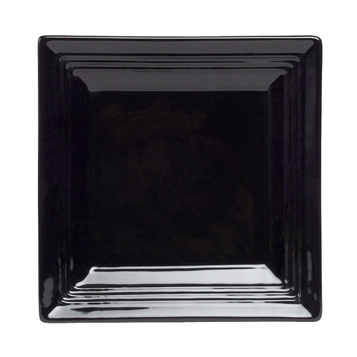 Tuxton China Inc CBH-0845 Concentrix 8-1/2" Black Ceramic Square Plate - 1 Doz