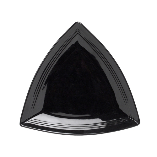 Tuxton China Inc CBZ-1248 Concentrix 12-1/2" Black Ceramic Triangular Plate - 6 EA