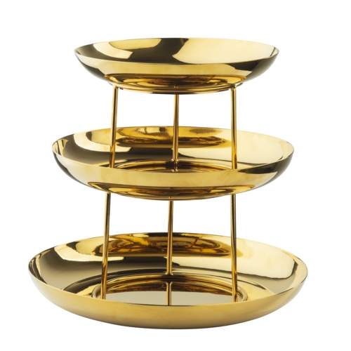 TableCraft 12037 Three-Tier 13.75" Diameter Stainless Steel Seafood Tower