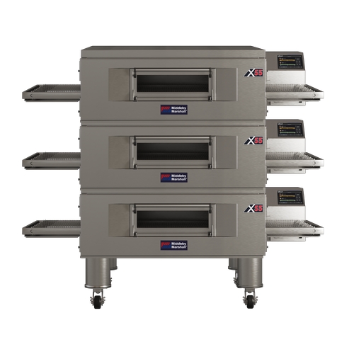 Middleby-Marshall X55G-3 Energy Management Gas Triple Deck Conveyor Oven - 420k BTU
