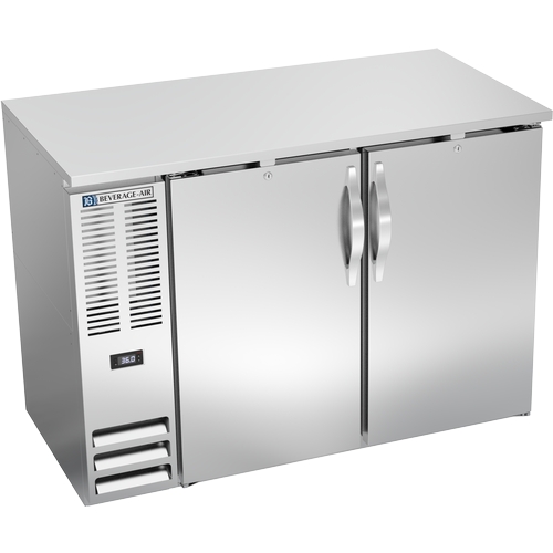 Beverage Air BBN48HC-F-S 48" Two-Section Solid Door Stainless Backbar Storage Cabinet