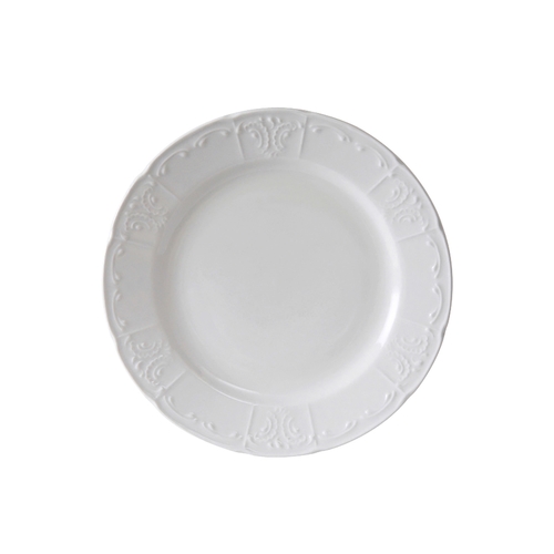 Tuxton China Inc CHA-060 Chicago 6" Porcelain White Wide Rim Round Plate - 3 Doz