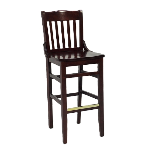 Oak Street Manufacturing BW-554-WA - Display Item - Schoolhouse Back Solid Wood Bar Stool w/ Walnut Finish 