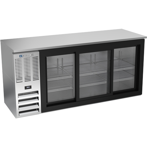 Beverage Air BBN72HC-F-GS-S 72" Refrigerated Stainless Steel Slide Door Back Bar Cooler