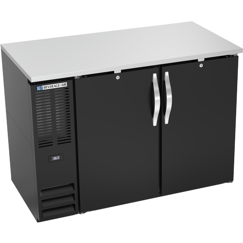 Beverage Air BBN48HC-B 48" Black Coated Solid Door Back Bar Cabinet w/ LED Lights