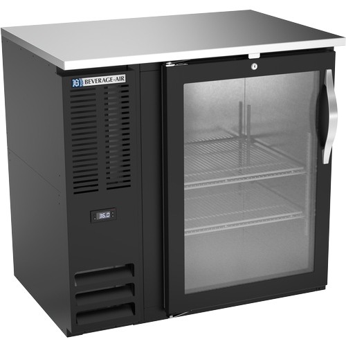 Beverage Air BBN36HC-G-B 36" One-Section Black Vinyl Glass Door Back Bar Cabinet
