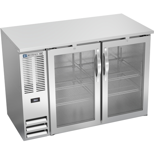 Beverage Air BBN48HC-G-S 48" Stainless Steel Glass Door Back Bar Cooler w/ LED Lights