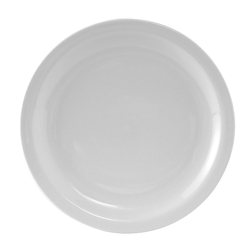 Tuxton China Inc CLA-094 Colorado 9.5" Porcelain White Narrow Rim Round Plate - 2 Dz