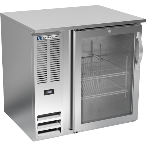 Beverage Air BB36HC-G-S 36" One-Section Stainless Steel Glass Door Back Bar Cooler