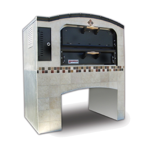 Marsal MB-236 STACKED Slice 52" Gas Brick Lined Double Deck Pizza Oven - 100k BTU