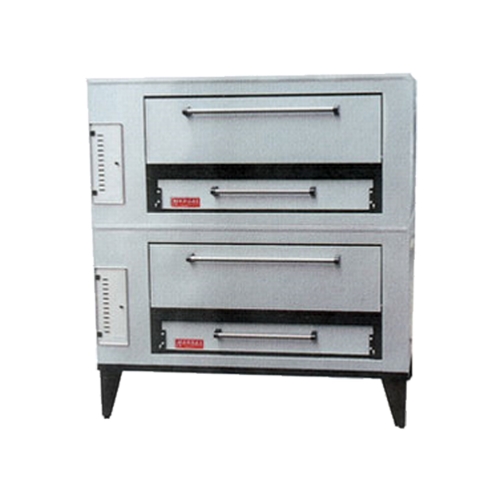 Marsal SD-1048 STACKED 65" Gas Stainless Steel Double Deck Pizza Oven - 190k BTU