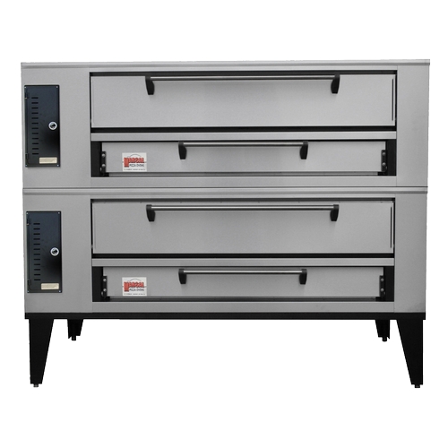 Marsal SD-10866 STACKED 86" Gas Stainless Steel Double Deck Pizza Oven - 260k BTU