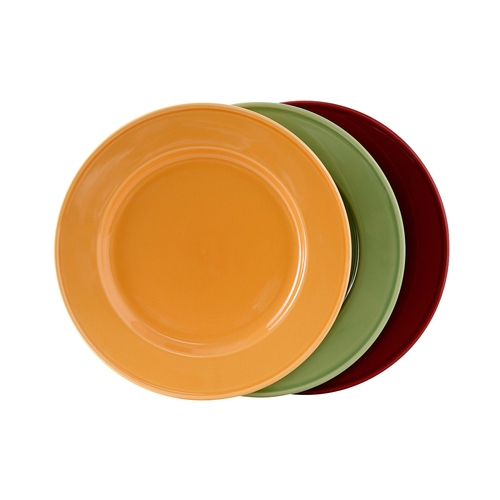 Tuxton China Inc DYA-112 DuraTux 11-1/4" Assorted Ceramic Round Plates - 1 Doz