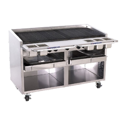 Bakers Pride F-60RS 60" Gas Stainless Steel Radiant Charbroiler w/ Cabinet Base