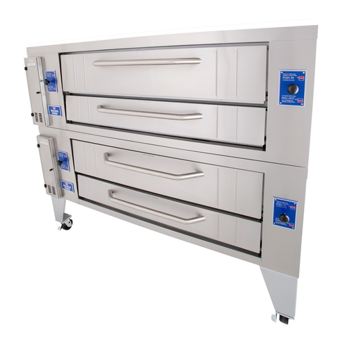 Bakers Pride Y-602BL Super Deck 60" Brick Lined Double Deck Pizza Oven - 240k BTU