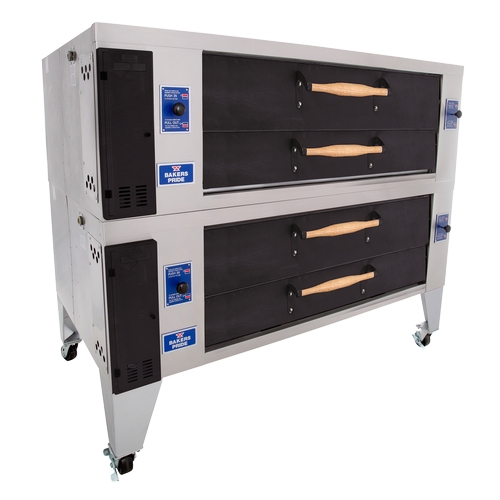 Bakers Pride Y-602BL-DSP Super Deck 60" Brick Line Double Deck Gas Display Pizza Oven