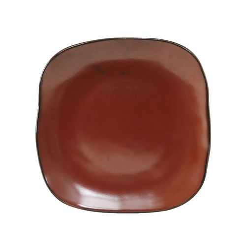 Tuxton China Inc GAR-500 Artisan 7-1/4" Red Rock Ceramic Square Plate - 1 Doz