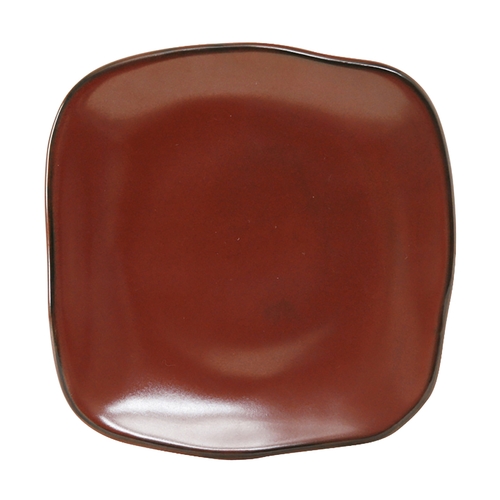 Tuxton China Inc GAR-501 Artisan 9" Red Rock Ceramic Square Plate - 1 Doz