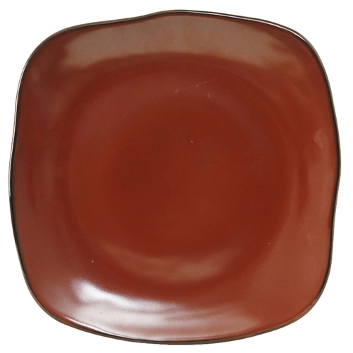 Tuxton China Inc GAR-502 Artisan 11" Red Rock Ceramic Square Plate - 1 Doz
