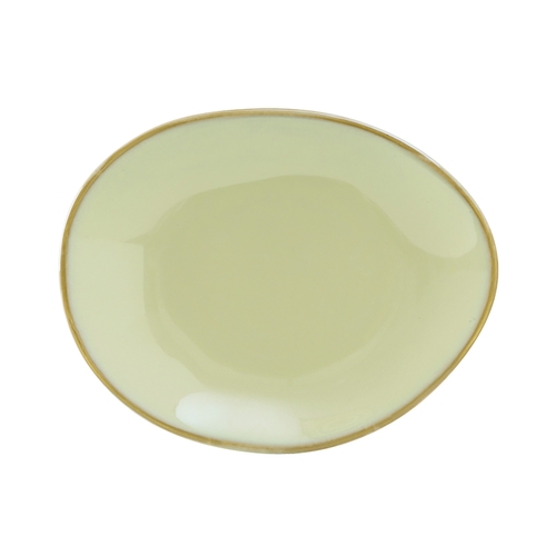 Tuxton China Inc GAS-650 Artisan 8-3/8" x 6-7/8" Sagebrush Ellipse Plate - 1 Doz