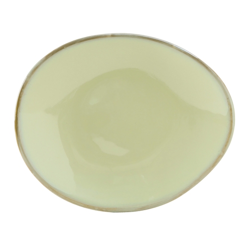 Tuxton China Inc GAS-651 Artisan 10" x 8-1/4" Sagebrush Ceramic Ellipse Plate - 1 Doz