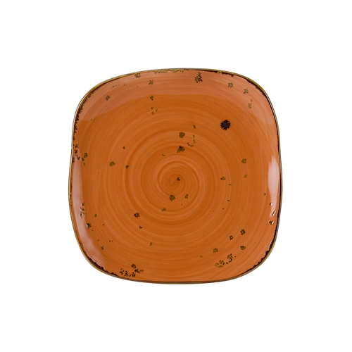 Tuxton China Inc GGC-501 Artisan Geode 9" Coral Porcelain Square Plate - 1 Doz