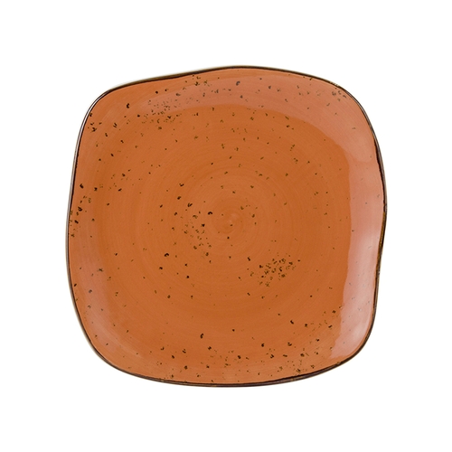 Tuxton China Inc GGC-502 Artisan Geode 11" Coral Porcelain Square Plate - 1 Doz