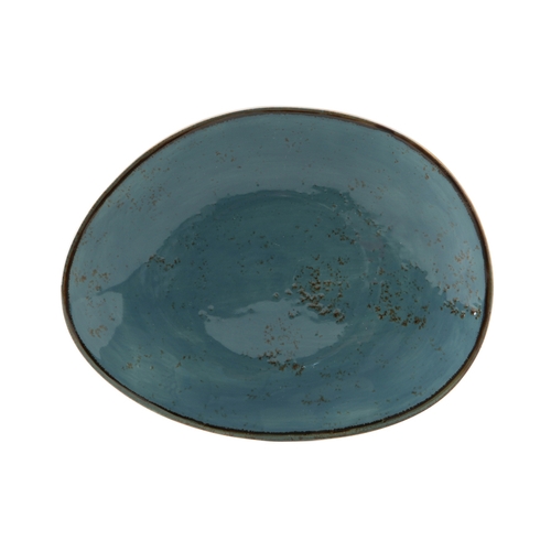 Tuxton China Inc GGE-650 Artisan Geode 8-3/8" x 6-7/8" Azure Ellipse Plate - 1 Doz
