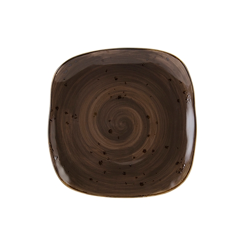 Tuxton China Inc GGM-501 Artisan Geode 9" Mushroom Porcelain Square Plate - 1 Doz