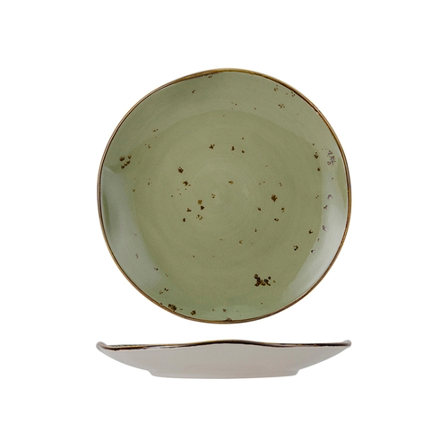 Tuxton China Inc GGO-005 Artisan Geode 9" Olive Porcelain Round Plate - 2 Doz