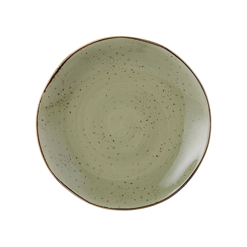 Tuxton China Inc GGO-008 Artisan Geode 11-5/8" Olive Porcelain Round Plate - 1 Doz