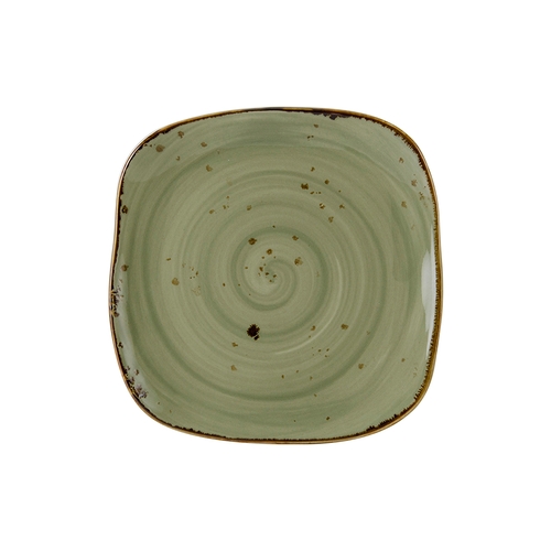 Tuxton China Inc GGO-501 Artisan Geode 9" Olive Porcelain Square Plate - 1 Doz