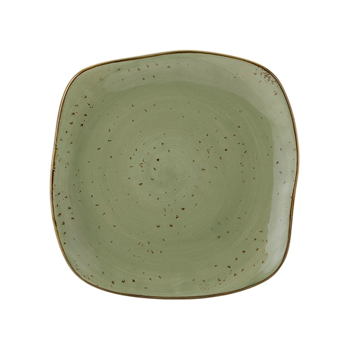 Tuxton China Inc GGO-502 Artisan Geode 11" Olive Porcelain Square Plate - 1 Doz