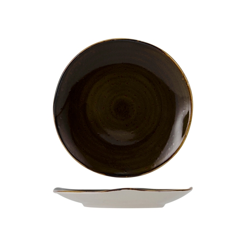Tuxton China Inc GGW-005 Artisan Geode 9" Walnut Porcelain Round Plate - 2 Doz