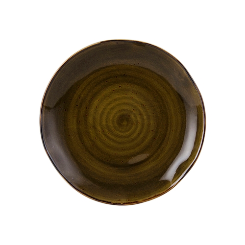 Tuxton China Inc GGW-006 Artisan Geode 10-1/4" Walnut Porcelain Round Plate - 1 Doz