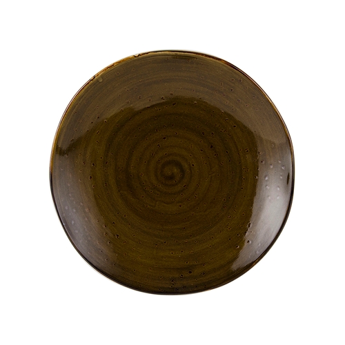 Tuxton China Inc GGW-008 Artisan Geode 11-5/8" Walnut Porcelain Round Plate - 1 Doz